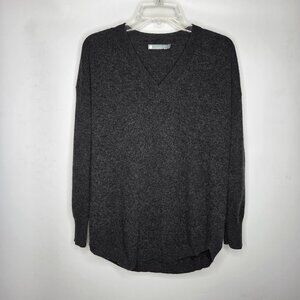 Incashmere 100% Cashmere Gray V Neck Sweater XS Long Sleeve Pullover